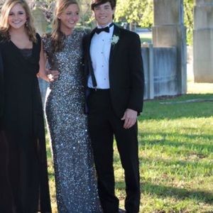 Adriana Papell silver grey Long dress